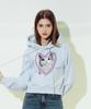 Heart Cat Face Heavy Hood (White Melange)
