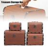 Vintage Treasure Storage Box Wooden Treasure Chest With Lock Piggy Bank Organizer Saving Case Retro Home Decoration