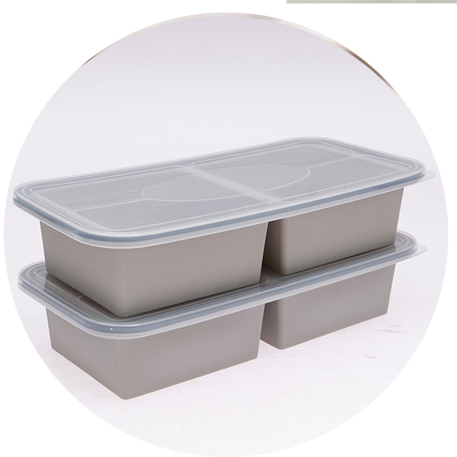 

2Pcs Freeze Preservation Mold With Lid Silicone Freezer Trays Food Meal Sauce Soup Ice Cubes Tray Preservation Mold