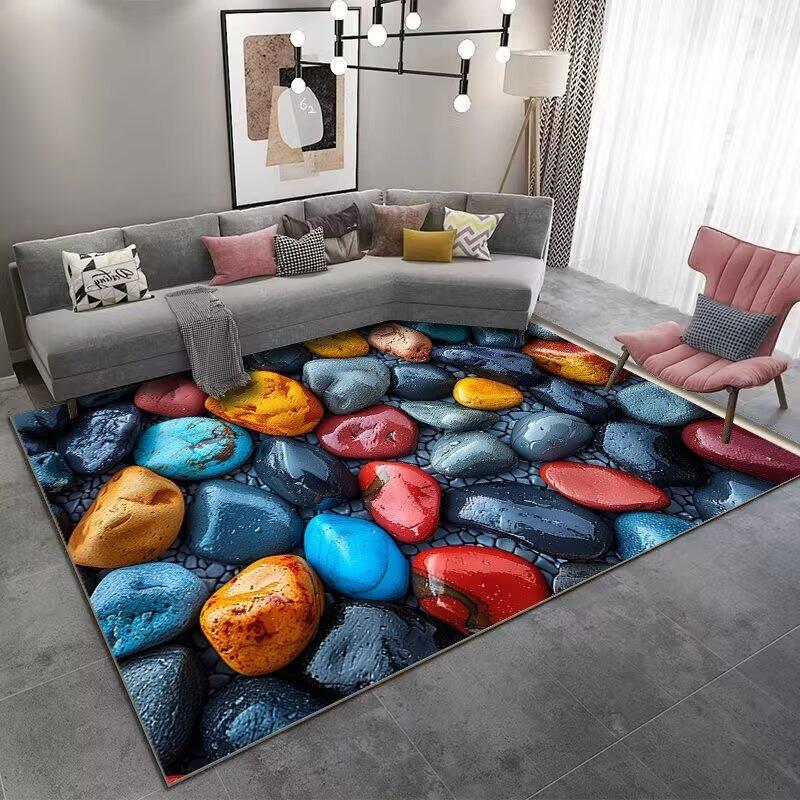 Europa Stil Kopfsteinpflaster Farbe Teppich Wohnzimmer Sofa Schlafzimmer Bettseite Arbeitszimmer Küche Eingangstür Läufer Rutschfest Modernes Dekor Matte