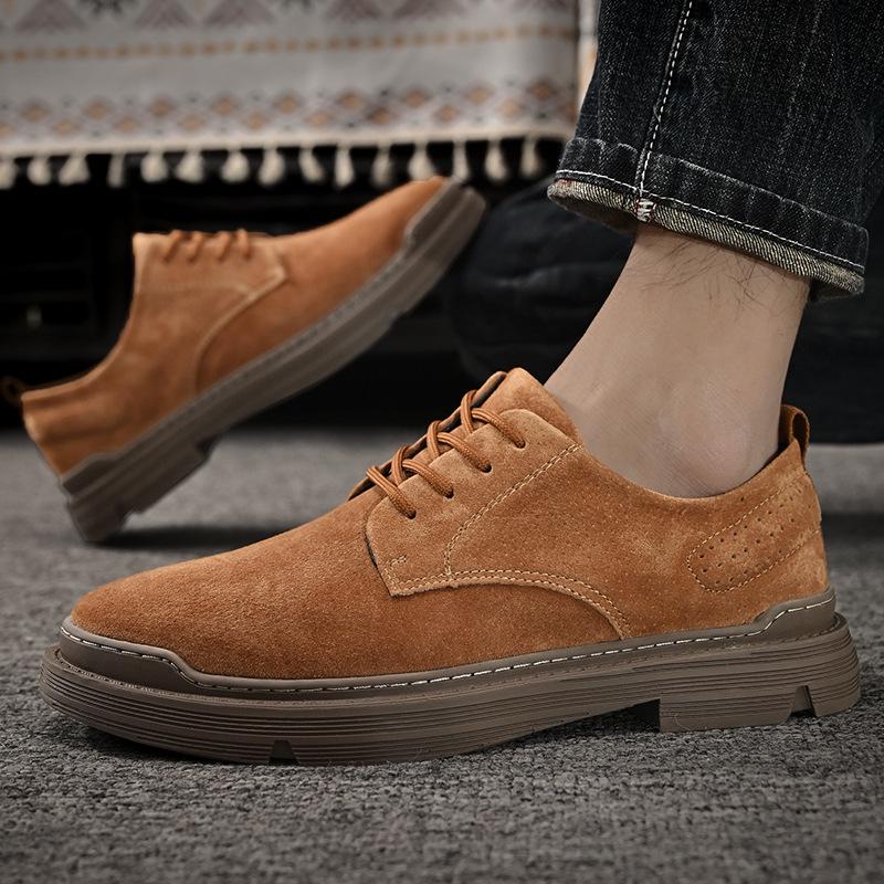 Men's Cowhide Casual Business Shoes - Low-Top Formal Leather Footwear for Spring and Autumn