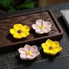 Incense Flat Bottom Censer Holder Ceramic Delicate Creative Portable Flower Incense Stick Holder