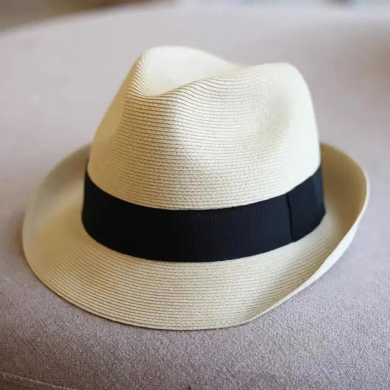 Unisex Foldable Straw Sun Hats Men Women Fashion Summer Sunscreen Beach Hat Retro Jazz Panama Cowboy Fedora Hat  sale