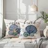 New Ocean Scallop Print Cushion Cover Summer Letter Starfish Pillow Cover Living Room Bedroom Cushion