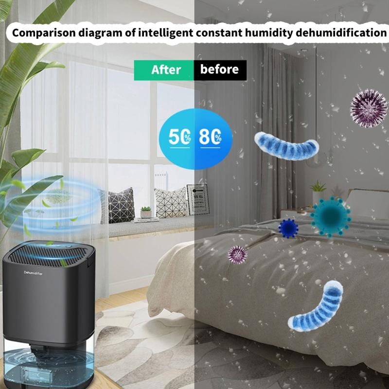 Quiet Small Dehumidifier Portable Air Dryer Home Dehumidifier Moisture Absorbers Suitable for Bedrooms and Studies