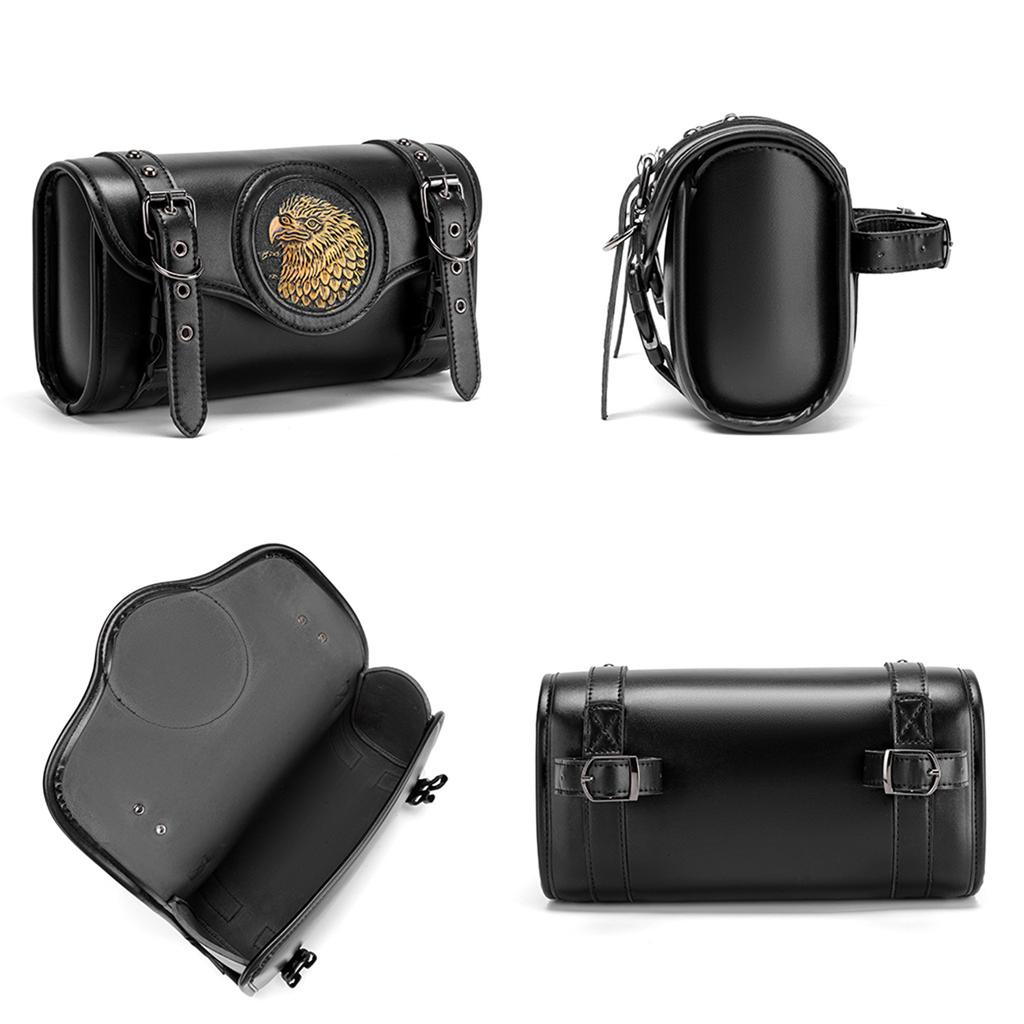 Motorcycle Tool Storage Bag Retro Style Waterproof Compartment Ergonomic Design Quick Access Installation