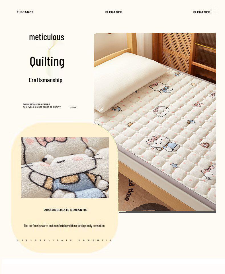 Dormitory Quilted Fleece Mattress Pad, 90×200 cm, Foldable Bunk Bed Sheet.