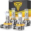FAHREN H11/H9/H8 9005/HB3 Light Bulbs Combo, 70,000LM 10X Super Brightness, 6500K Cool White 9005 H11 Light, 10+ Years Longer Lifespan, 1:1 Mini Size