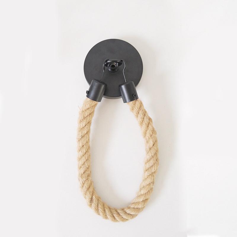 Paper Toilet Rope Holder Vintage Wall Mounted Toilet Roll Holder Hemp Hook Metal
