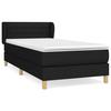 3126863 vidaXL Lit à sommier tapissier avec matelas Noir 100x200 cm Tissu