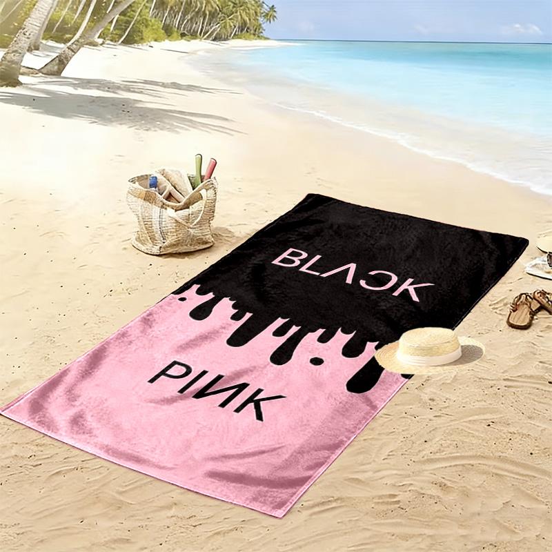 BlackPink Print Beach Towel, Large Soft Quick Dry Towel for Beach Camping Swimming