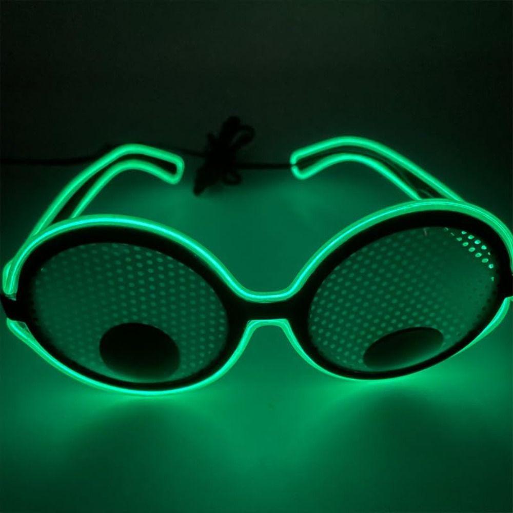 Runder Rahmen Leuchtende Brille Rotierende Augäpfel Partybrille Anime Neuheitsbrille Halloween Party