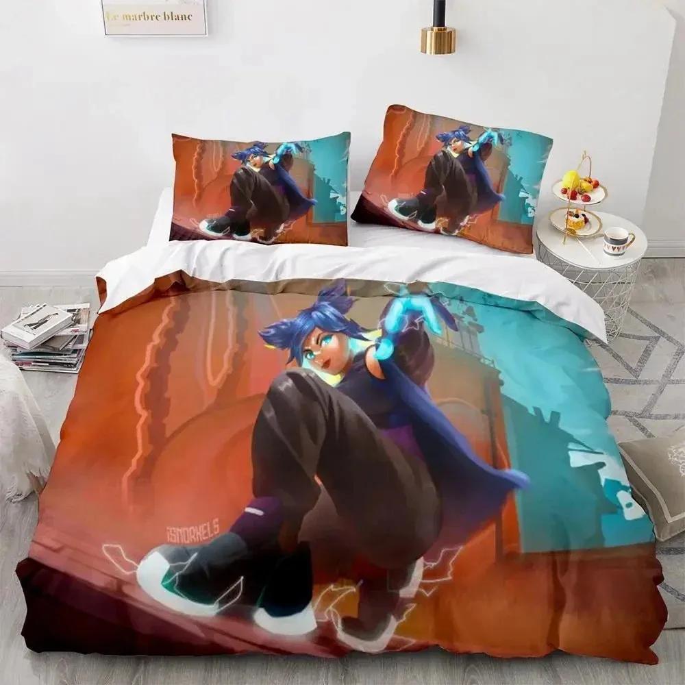 Game Valorant Neon Bedding Set Boysgirls Twin Queen Size Duvet Cover Pillowcase Bed Kids Adult Fashion Home Textile Customizable