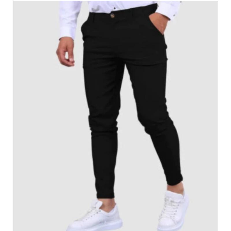 

Mens Black Slim Fit Casual Chino Pants S чорний