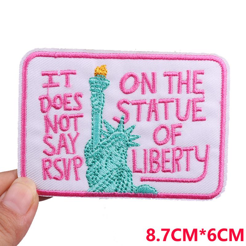 Jeans Backpack Embroidered Patch Cartoon/Letter Slogan Embroidery Patches Iron On Patches For Clothing Thermoadhesive Patches