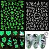 Adhesive Decals Nail Art Slider DIY Manicure Nail Sticker 3D Luminous White Snowflakes Christmas