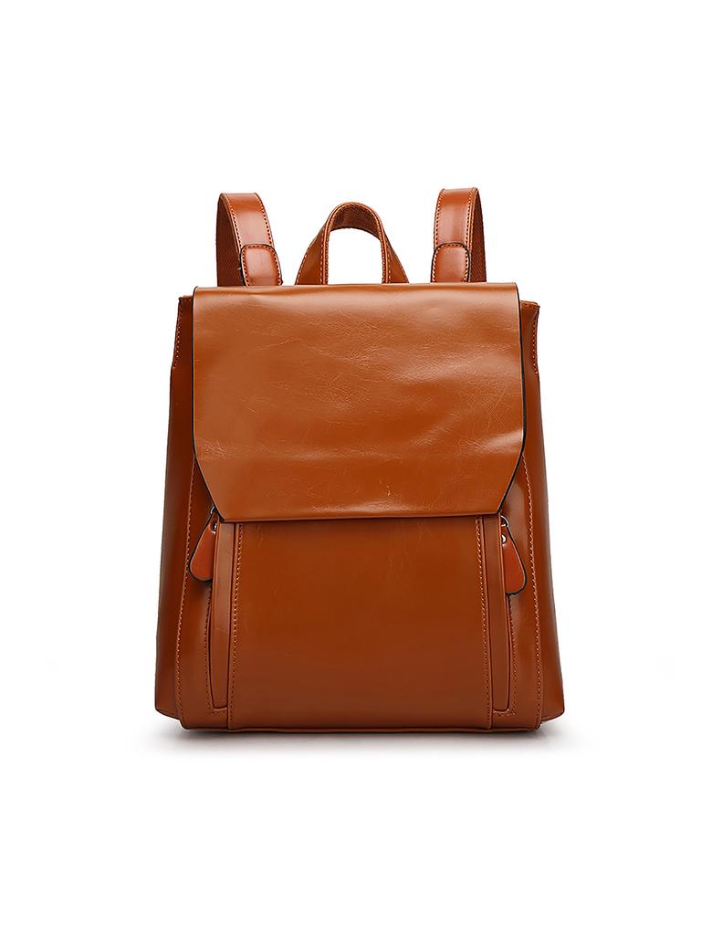 New Fashiable and Elegant Multifunctial Oil Wax Leather Backpack Suitable for Daily Commuting and Short Distance Travel