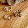 Vintage Ladd Tiger's Eye Open Ring Adjustment Women's Niche Design Index Finger Advanced Heavy Industry Oval Personality Ring