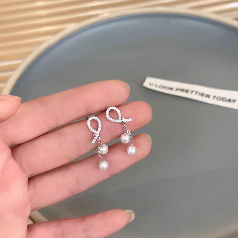 Unique 925 Silver Butterfly Zircon Pearl Stud Earrings for Women - High-End Fashion Jewelry
