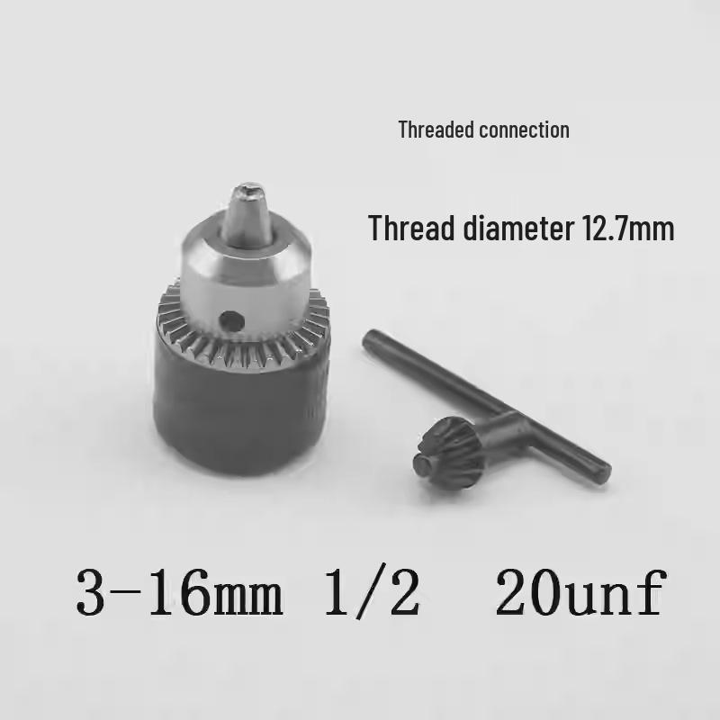 Electric Drill Power Tool Accessory: Hand-Tightened Locking Chuck with Round & Square Shank Compatibility