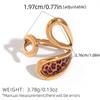 Minimalist 18K PVD Golden Plated 316 Stainless Steel Rings Chunky Zircon High QualityCharm Stylish Boho Leopard Golden Zircon