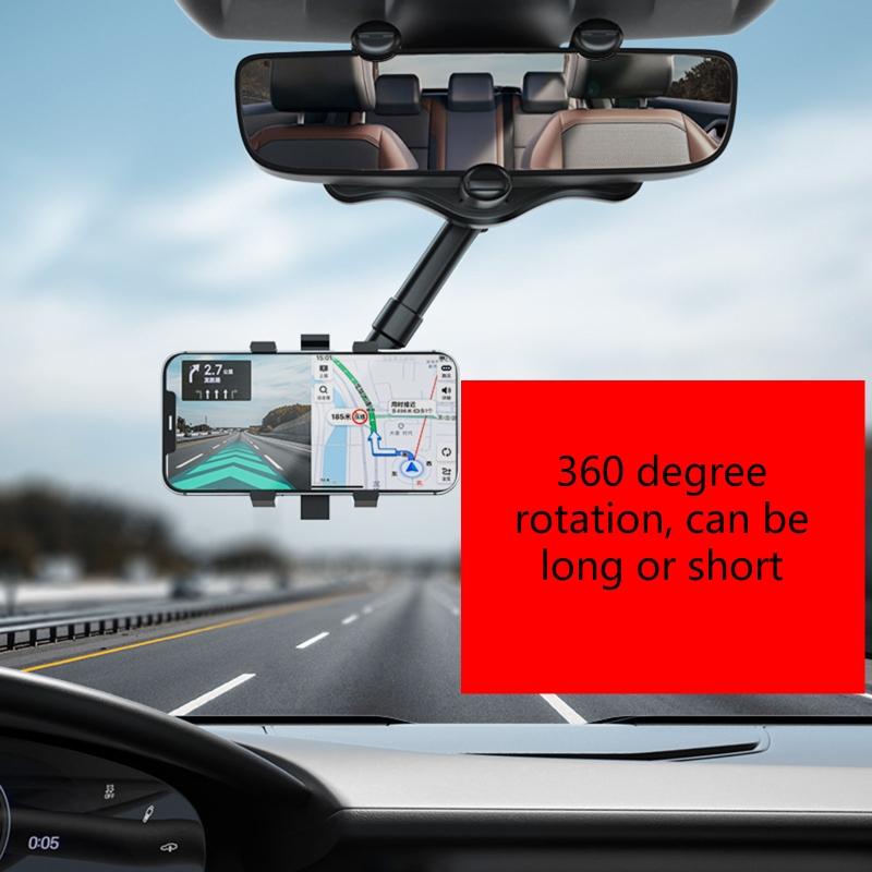 Výsuvné zpětné zrcátko Flexibilní držák telefonu pro většinu telefonů Snadná instalace Nastavitelný držák GPS Otočení o 360