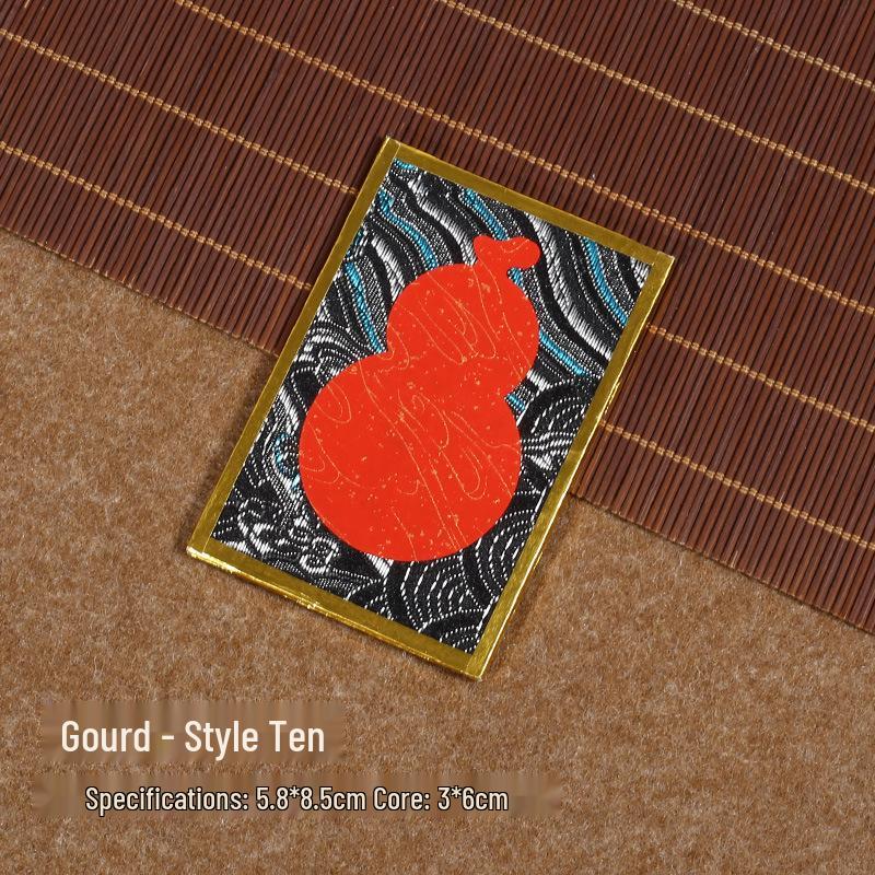 Brocade Calligraphy Ornament: Mini National Style Xuan Paper Pendant - Cultural and Creative Fortune Card Gift