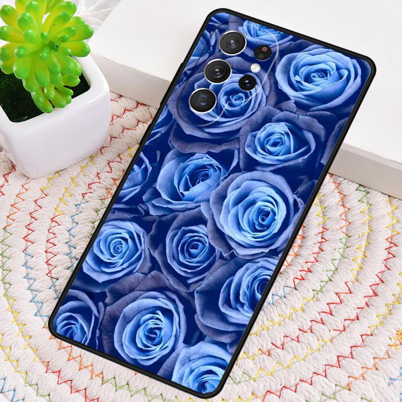 Blue Rose Flower Phone Case for Samsung Galaxy note 10 pro S26 Ultra S23 S24 FE S25 S21 S22 PLUS shockproof Cove