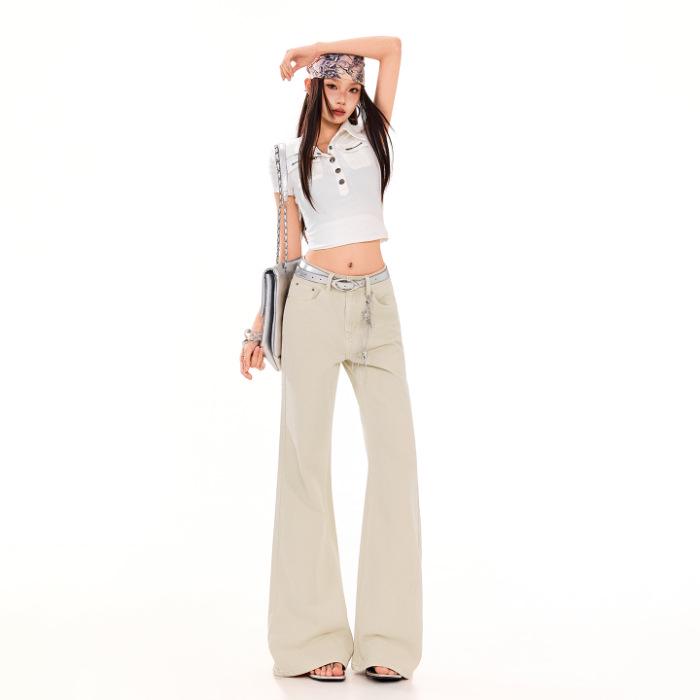 

Astute Dye Women s High-Waisted Micro-Flare Jeans - 2026 Slimming Loose Fit Spring/Summer Pants XL