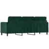 Vidaxl Sofa 3-Osobowa, Ciemnozielony, 180 Cm, Obita Aksamitem