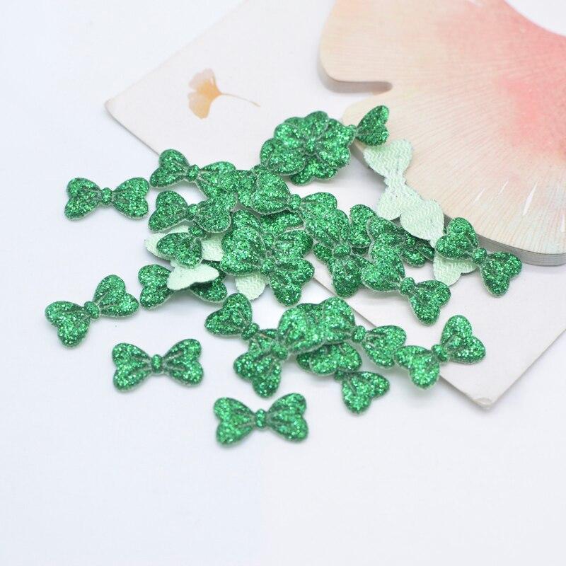 Wholesale 1000Pcs 15*9mm Glitter Leather Padded Bow Tie Appliques for DIY Crafts Hat Patches Headwear Hairpin Decor Accessories