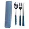 Chopsticks and Spoon Set Student Stainless Steel Portable Tableware 3-Piece Set Children's Fork Single Office Worker Storage Box