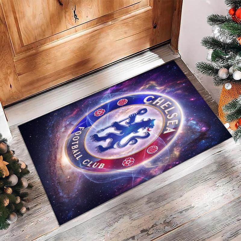 Chelsea FC bedruckter Flanell-Teppich rutschfest weicher Polyester-Bodenbelag Indoor Dekorationsmatte für Schlafzimmer Wohnzimmer Sofa Spielzimmer Heimdekoration