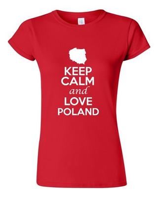 Jugendliches Keep Calm And Love Poland Länder Statement Neuheit T-Shirt Tee Unisex T-Shirt