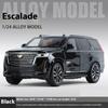 1:24 Cadillac Escalade SUV Alloy Car Die-cast Metal Model Business Car Sound and Light Desktop Collection Decoration Gift Boy Display Ornaments