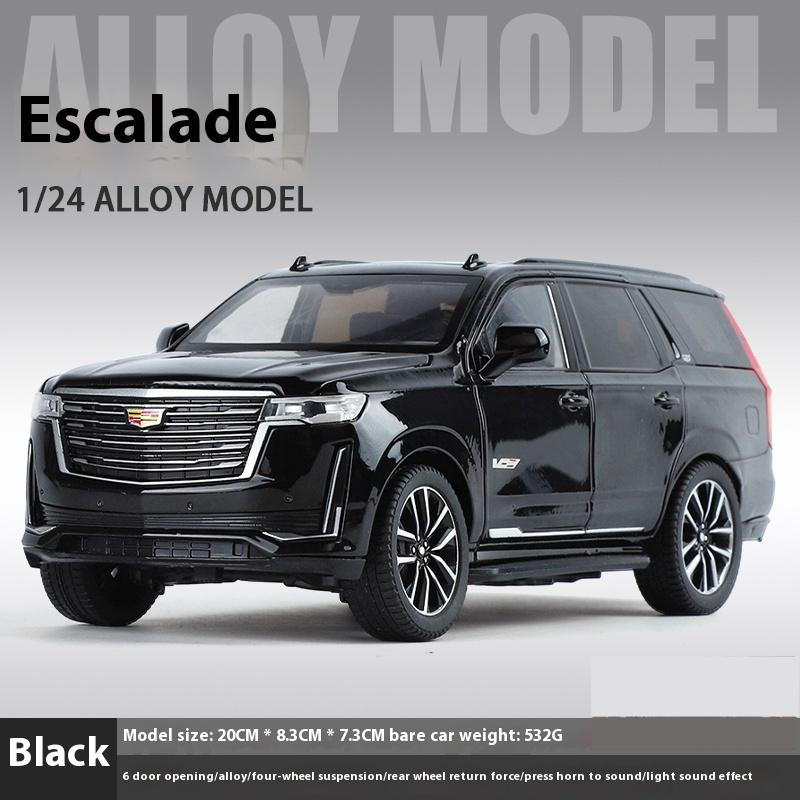 1:24 Cadillac Escalade SUV Alloy Car Die-cast Metal Model Business Car Sound and Light Desktop Collection Decoration Gift Boy Display Ornaments