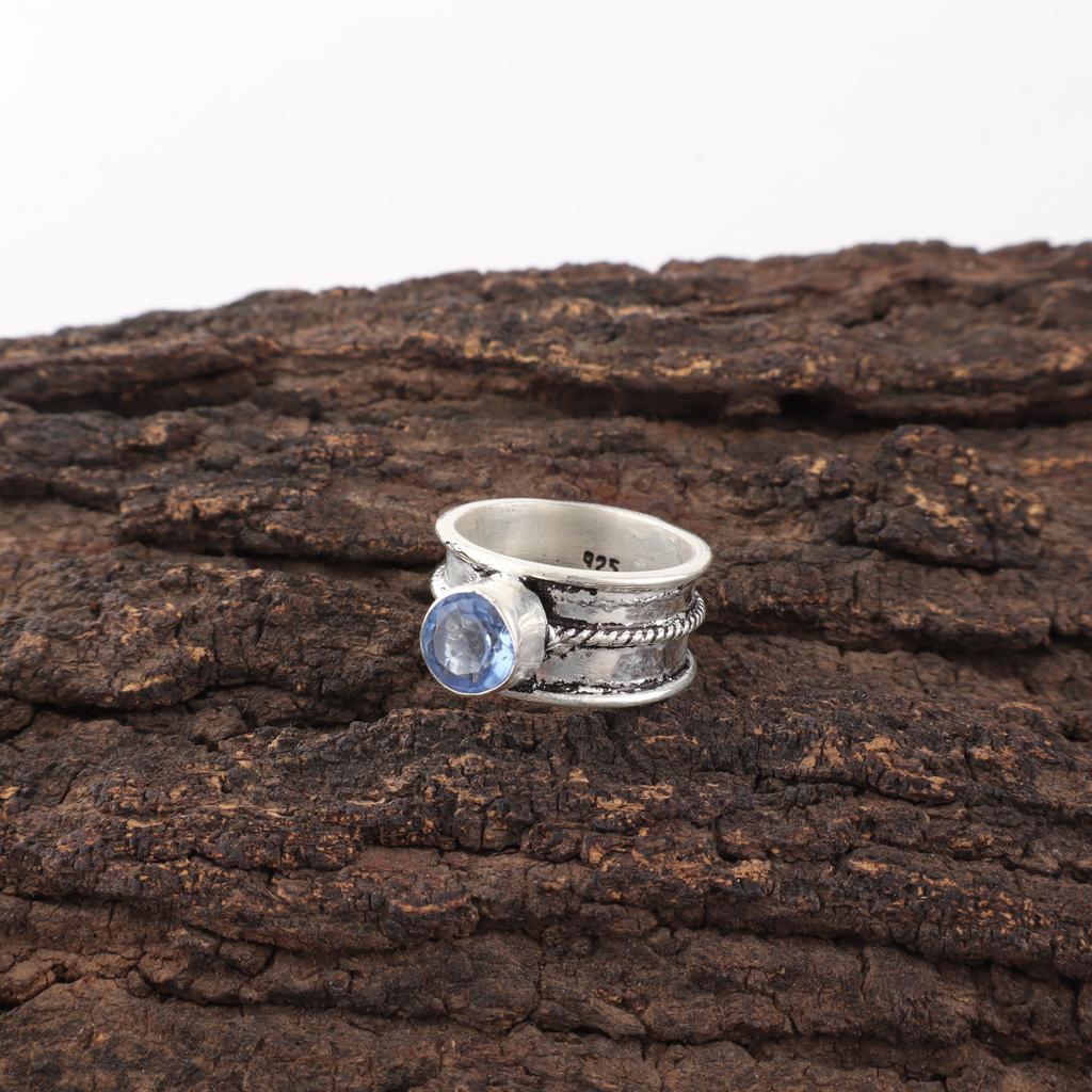 Tanzanite Handmade Gemstone Ring, 925 Solid Sterling Silver Ring Antique Jewelry, Ring For Engagement Gift