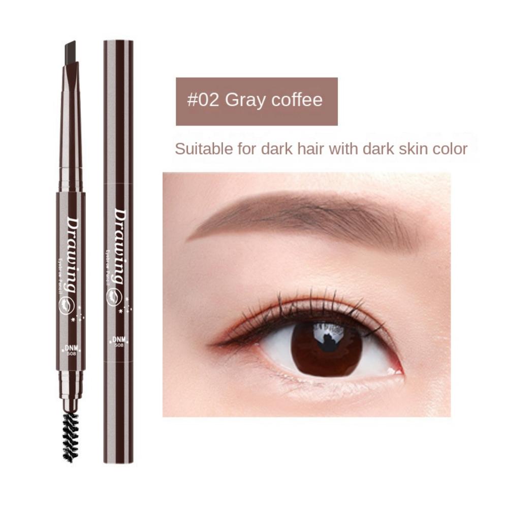 DNM Single 7-colour Double-ended Triangular Eyebrow Pencil with Brush for Natural and Easy Application for Beginners