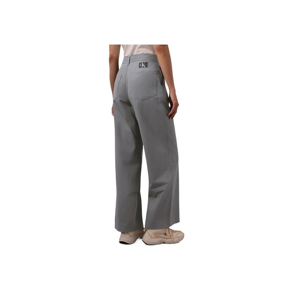 Calvin Klein Classic Label Pleated Loose Casual Pants Women bottoms Starry-Gray J224088