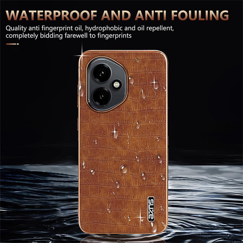 AZNS For Honor 400 5G (Global) Case Electroplating Crocodile Texture PU+TPU Phone Cover