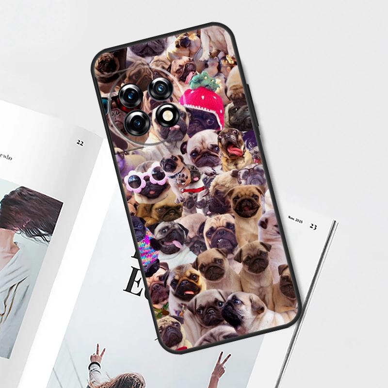 Cute Pug Dog Case For OnePlus Nord CE 5 3 4 Lite N20 N30 OnePlus 15 13 12 11 10 Pro 12R 13R 10T 13T Cover