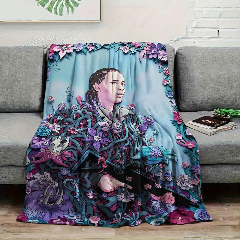 1Pc Mutatedcreatures Print Flannel Blanket, High quality Comfortable for All Seasons, Warmth and Comfort, Perfect for Christmas Gifts