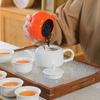 Ge Kiln Kung Fu Tea Set with Hand Gift Ceramic Teapot Teacup Persimmon Ruyi Household Full Set of High-end Gifts