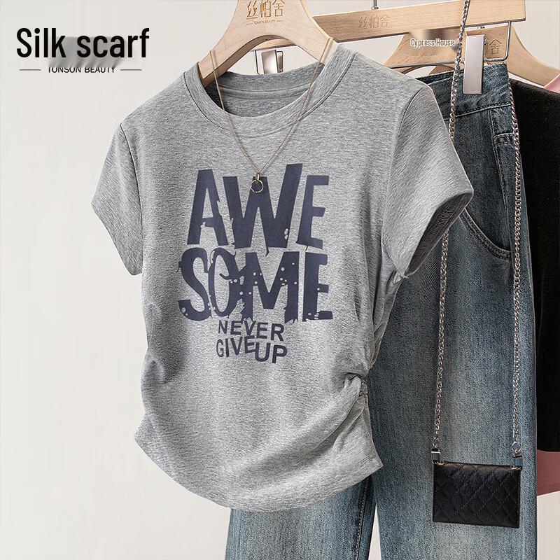 Sibaishe Women s Slim-Fit Printed Short Sleeve T-Shirt XL