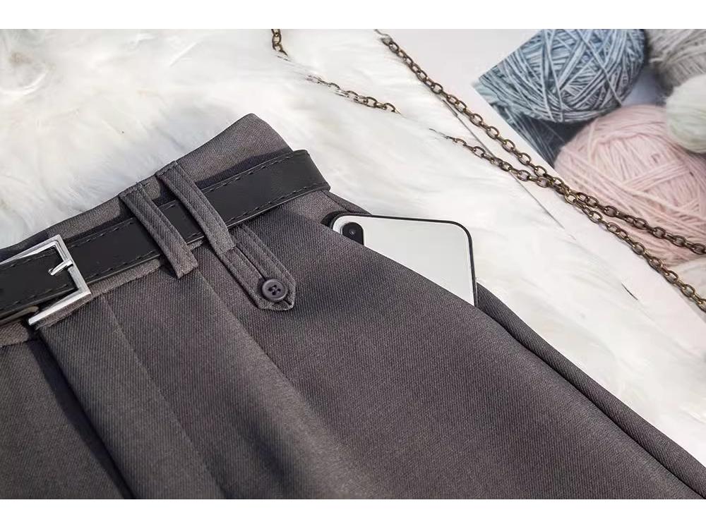 Women's Summer Grey High-Waisted A-Line Shorts 2025 - Loose Wide-Leg Casual Trousers