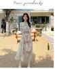 Summer French Style Floral Midi Dress - Waist-Cinched, Slimming, Elegant Temperament