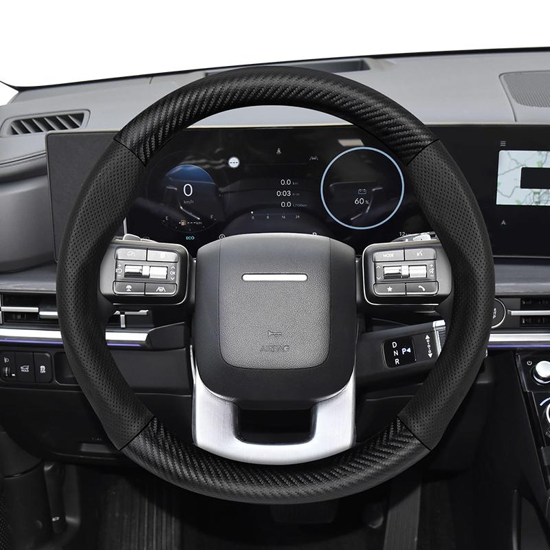 For Hyundai Carbon Fiber Texture Perforated Leather Steering Wheel Cover I30 Tucson Ix35 I20 Solaris Creta I10 Ioniq Getz Accent WW73