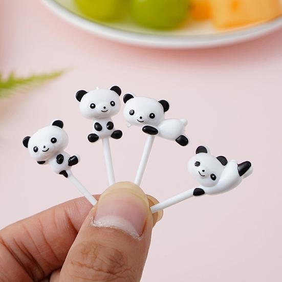 16Pcs Fruit Fork Easy To Clean Cute Panda Shape Food Dessert Picks Food-grade Bento Picks for Children