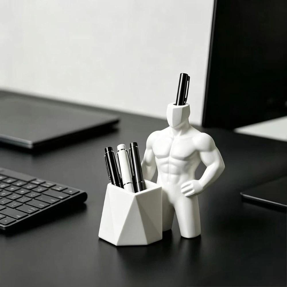 3D Printed Figurine Pen Holder Ornaments Desk Organizer Unique Storage Box Student