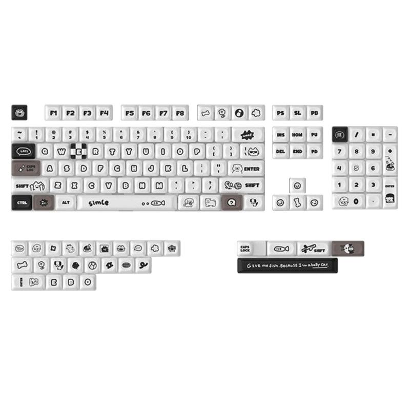 PBT Material Keycaps Cats Puppy Theme MOA Profile Dyes Sublimation 140Key ANSI Layout Mechanical Keyboards Compatible 1